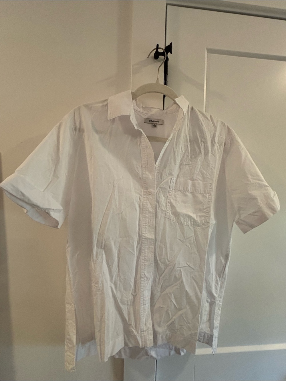 Madewell White Short-Sleeve Button-Down Shirt